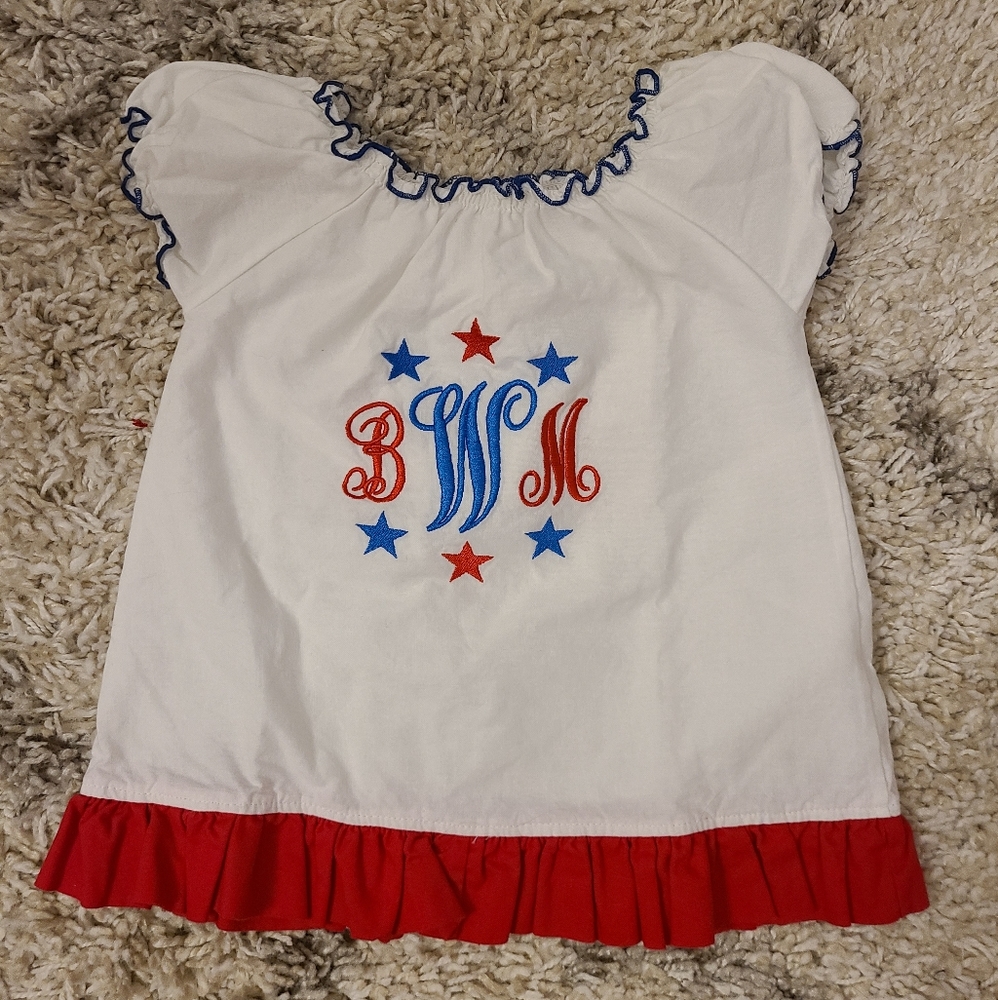 6-12m dress "bWm" monogram